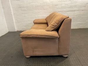 Tan Suede Two Seater Couch