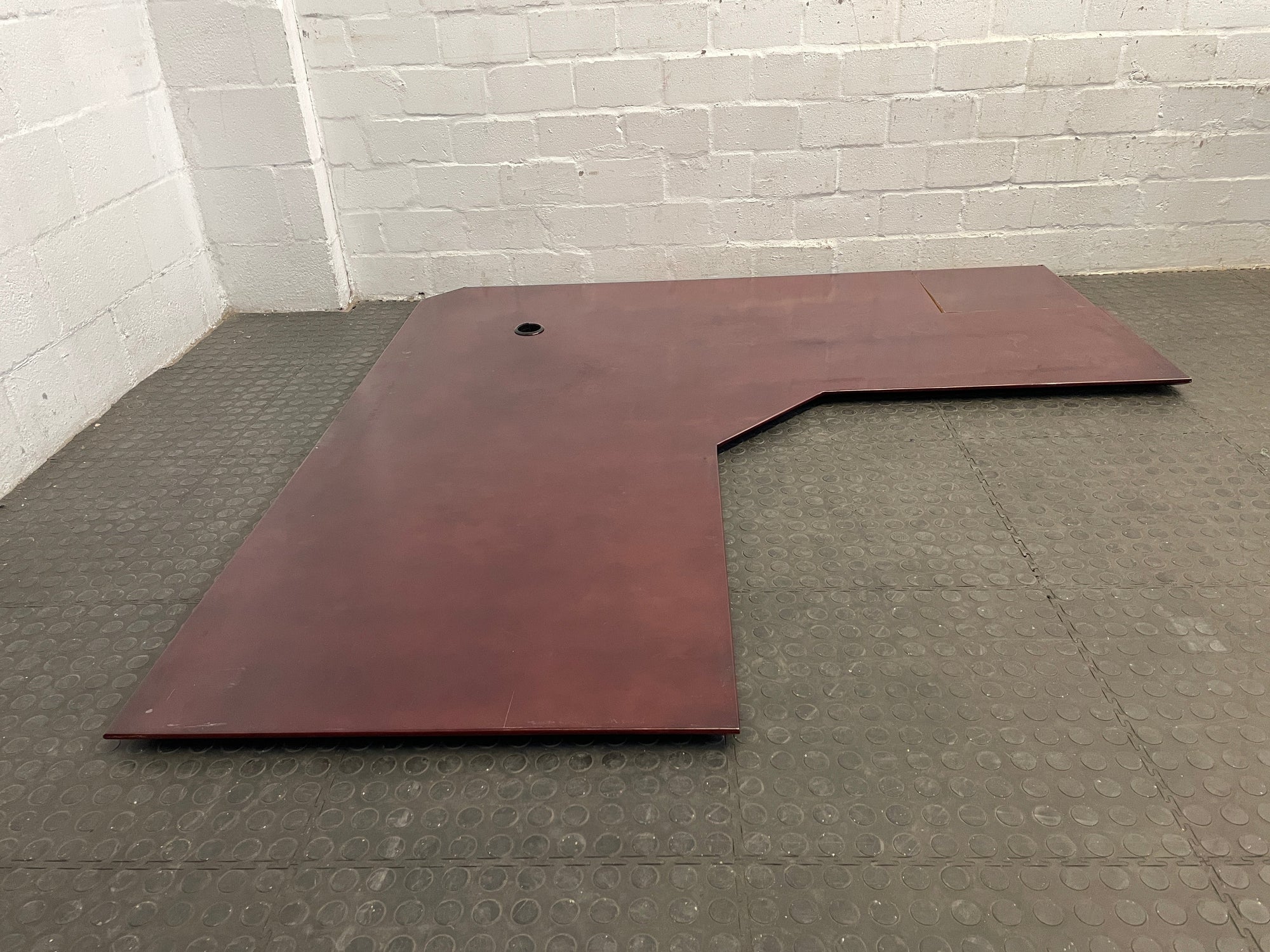 Cherry MDF Wood Desk Top (1.8m x 0.8m x 1.74m x 0.8m )-(One corner was reattached)
