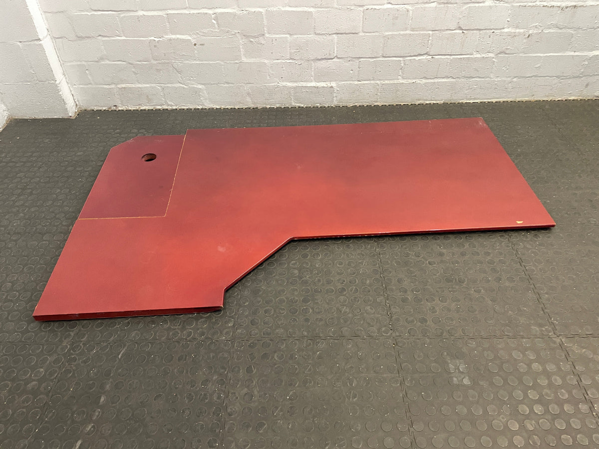 Cherry MDF Wood L-Shaped Desk Top (1.8m x 0.8m x 1.46m)-(Corner Reattached) - PRICE DROP