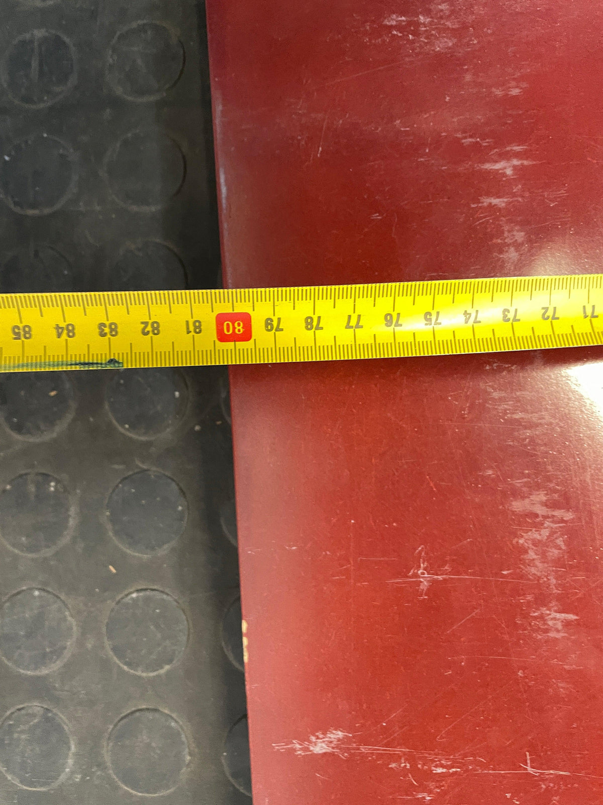 Cherry MDF Wood L-Shaped Desk Top (1.8m x 0.8m x 1.46m)-(Corner Reattached) - PRICE DROP