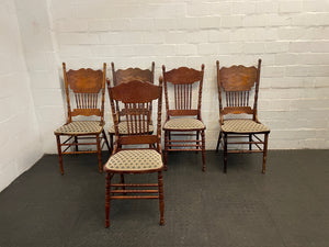 Wooden Colonial Dining Chairs (Cracked Seat) - PRICE DROP