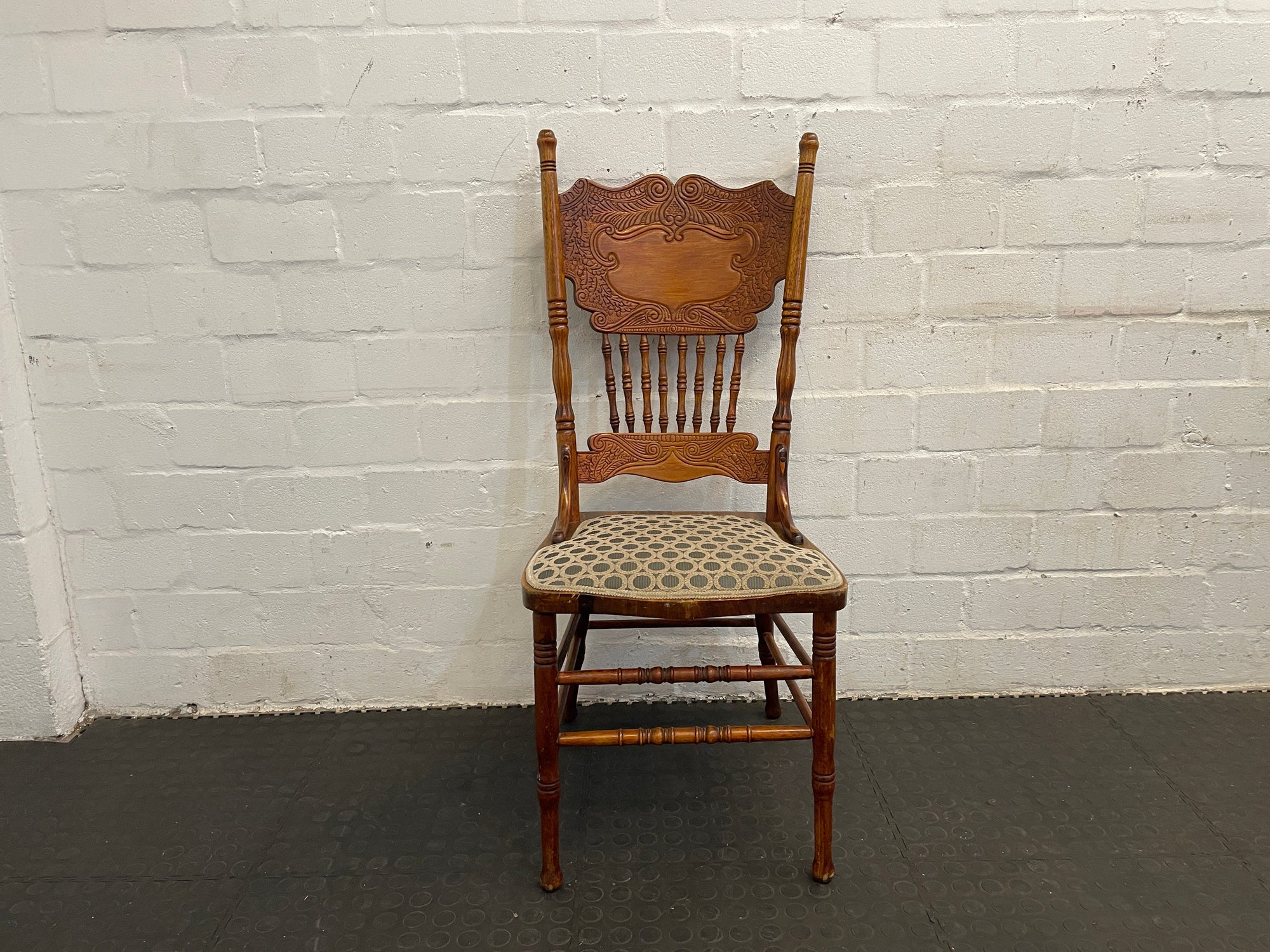 Wooden Colonial Dining Chairs (Cracked Seat)