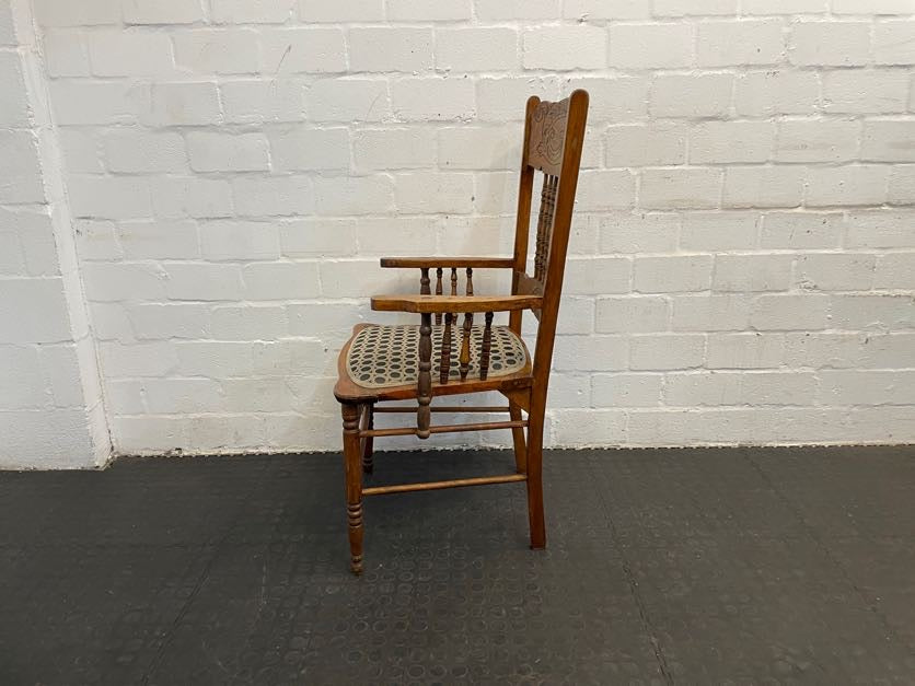 Wooden Colonial Dining ArmChair (Cracked Seat)