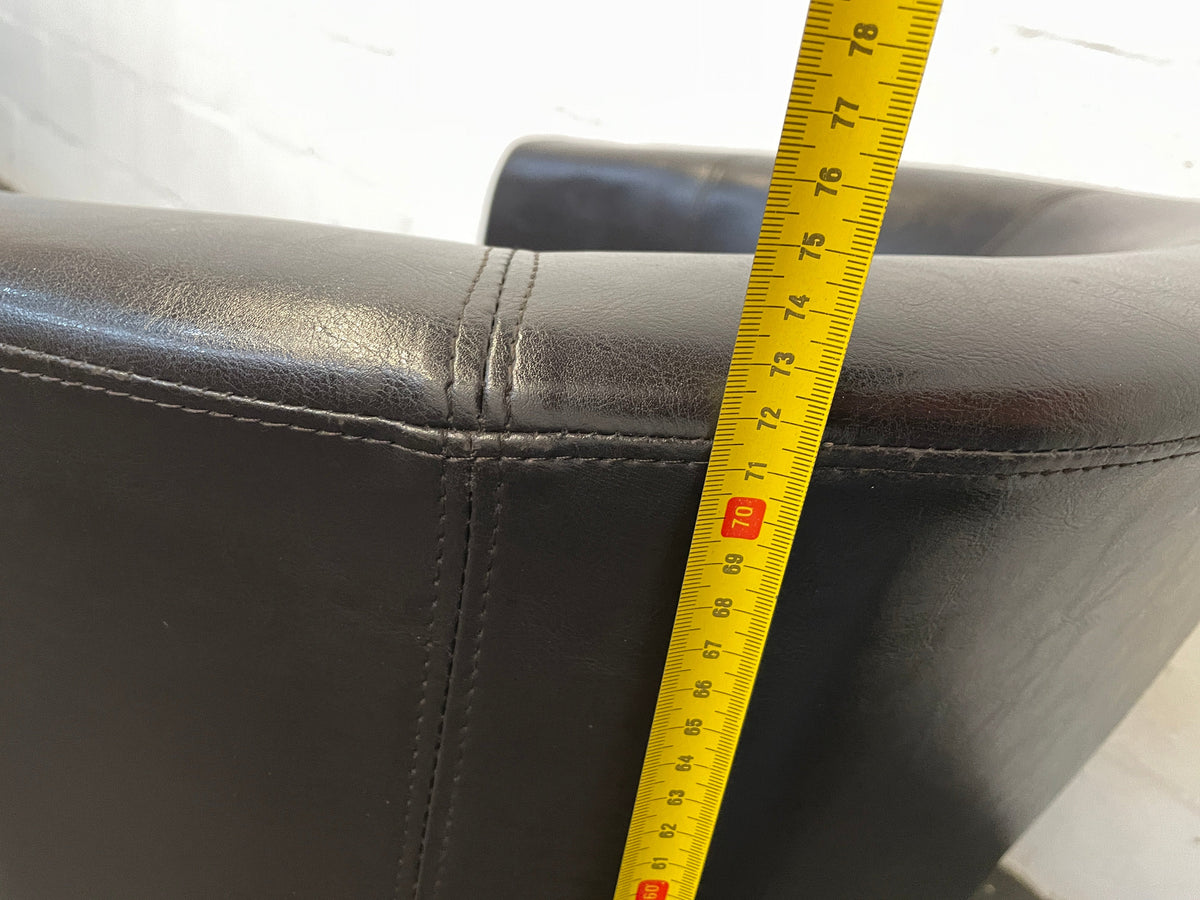 Brown Pleather Tub Chair - REDUCED