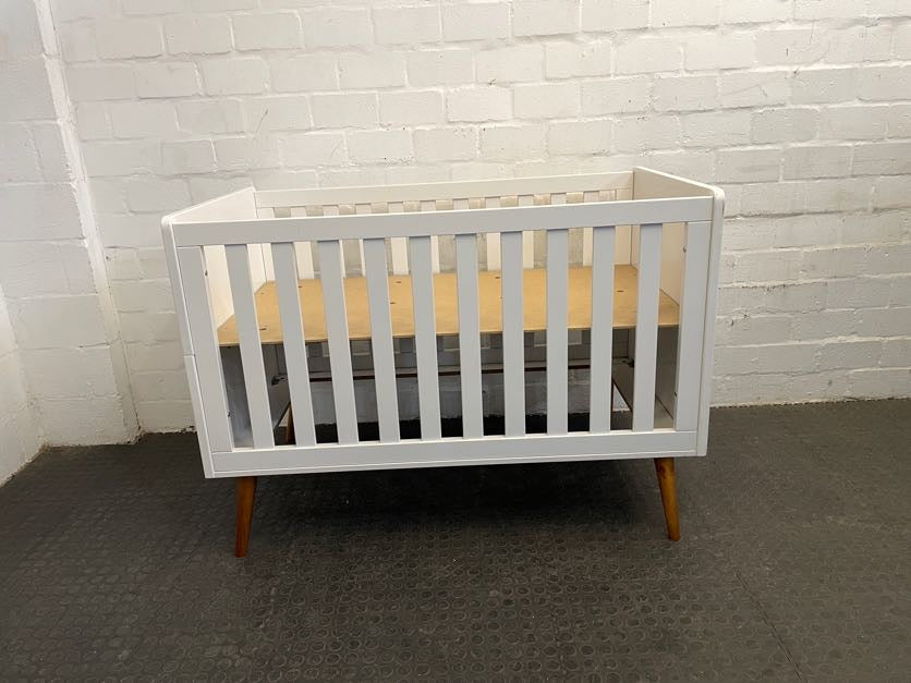 White Wooden Baby Cot