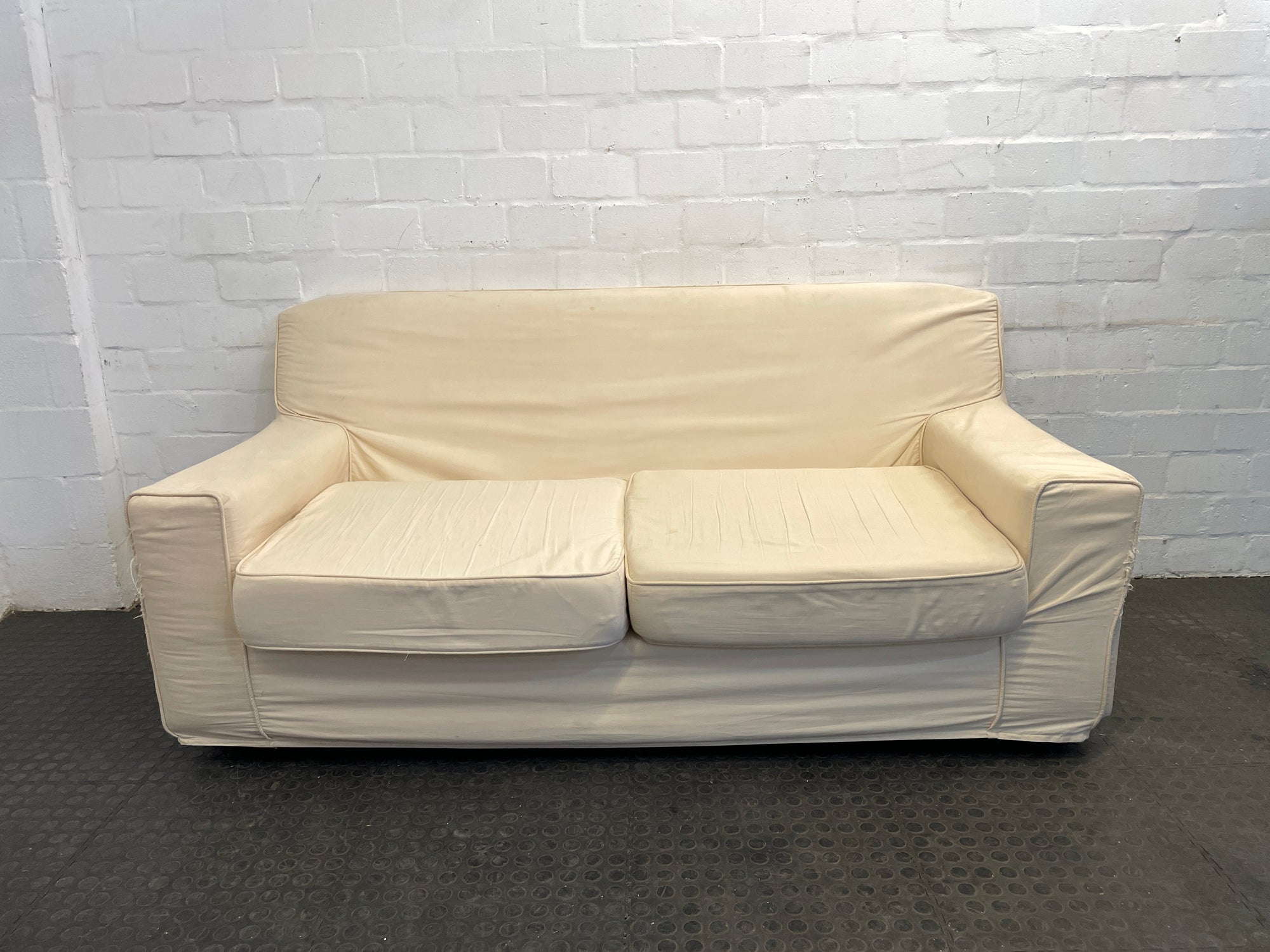 Cream Fabric Two Seater (Fraying Fabric)