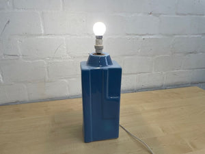 Blue Hollow Ceramic Lamp (No Shade)