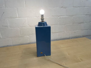 Blue Hollow Ceramic Lamp (No Shade)