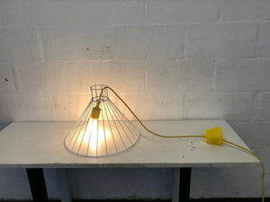 White and Yellow Wire Frame Light