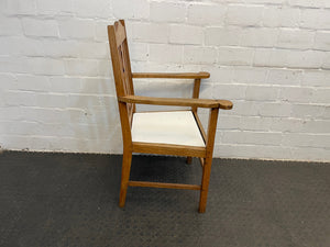 Wooden White Seat Armchair - PRICE DROP