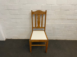 Wooden White Seat Dining Chair - PRICE DROP