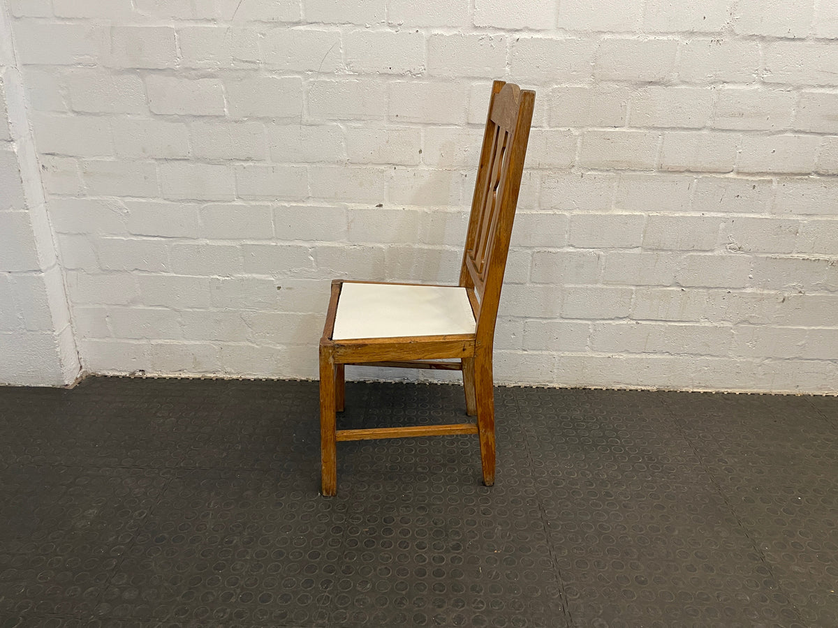 Wooden White Seat Dining Chair - PRICE DROP