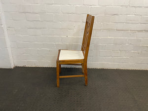 Wooden White Seat Dining Chair - PRICE DROP