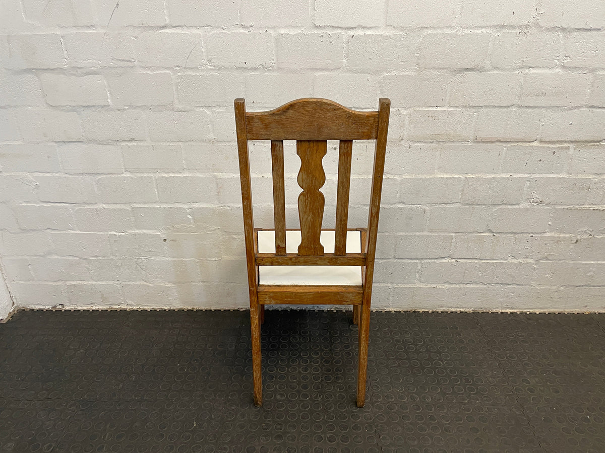 Wooden White Seat Dining Chair - PRICE DROP