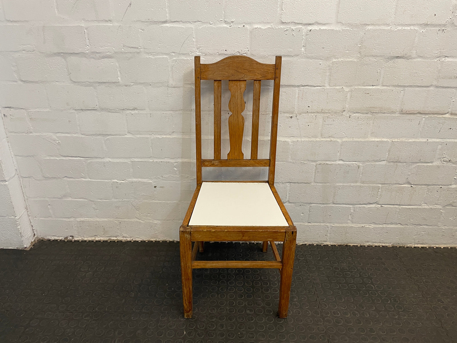Wooden White Seat Dining Chair - PRICE DROP - 2ndhandwarehouse.com