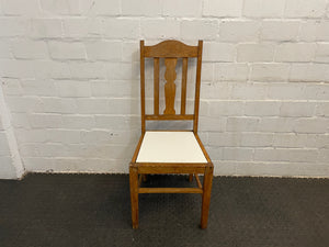 Wooden White Seat Dining Chair - PRICE DROP