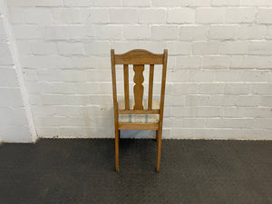 Wooden Floral Cushioned Dining Chair (Repaired Seat) - PRICE DROP