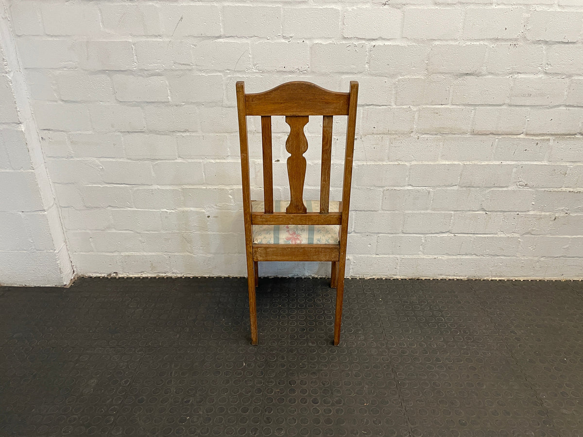 Wooden Floral Cushioned Dining Chair - PRICE DROP