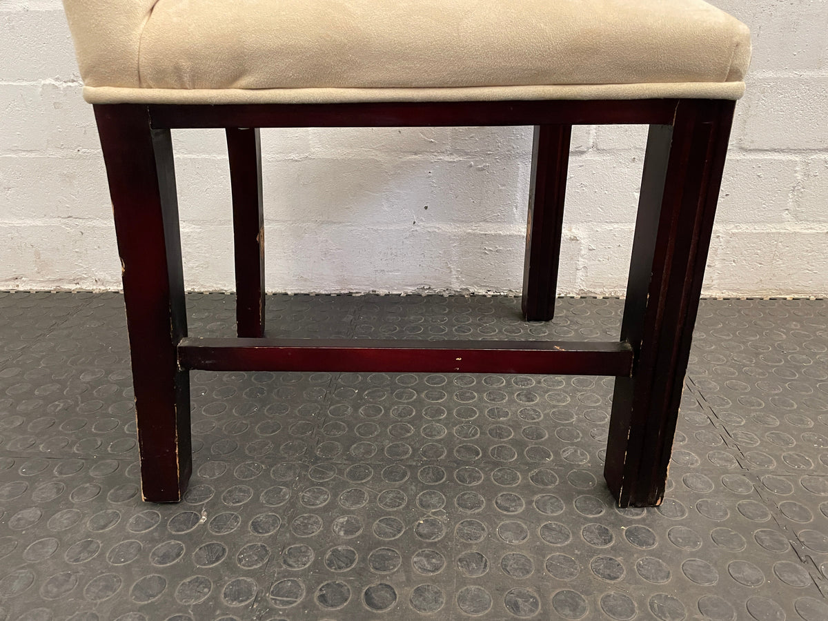 Suede Wooden Orange Material Dining Chair - PRICE DROP