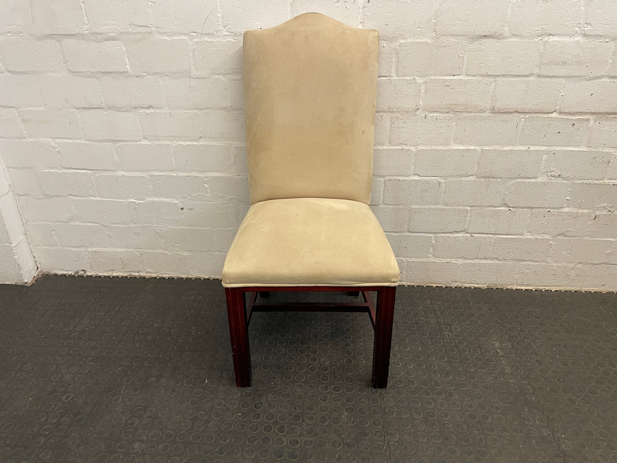 Suede Wooden Orange Material Dining Chair - PRICE DROP