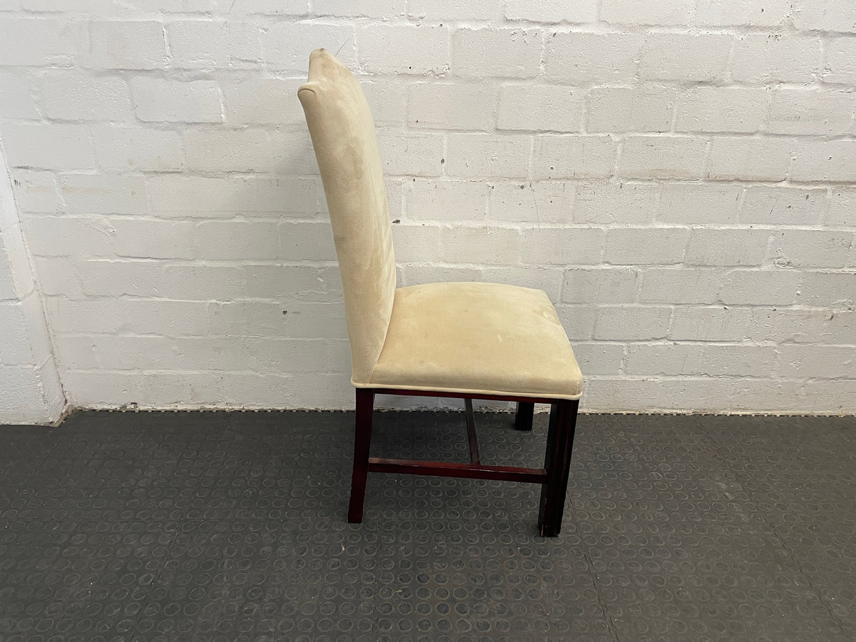 Suede Wooden Orange Material Dining Chair - PRICE DROP