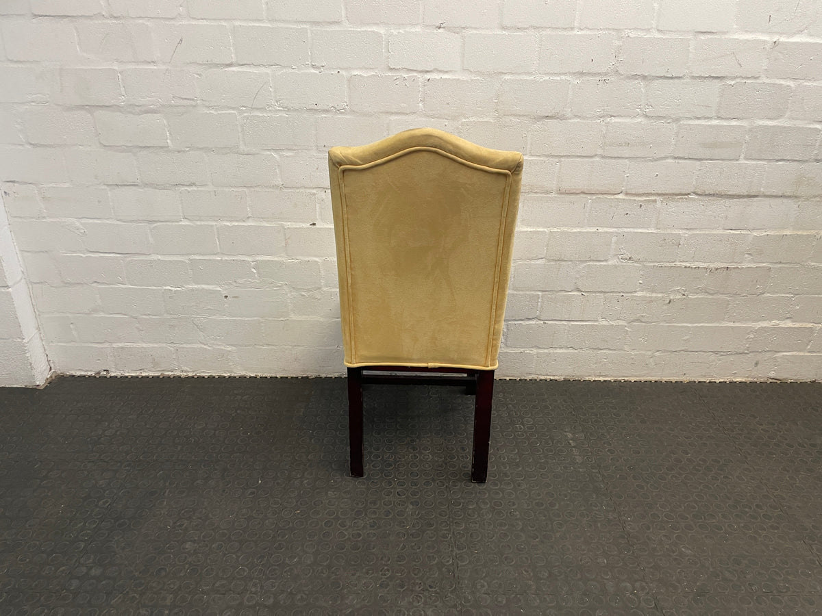 Suede Wooden Orange Material Dining Chair - PRICE DROP