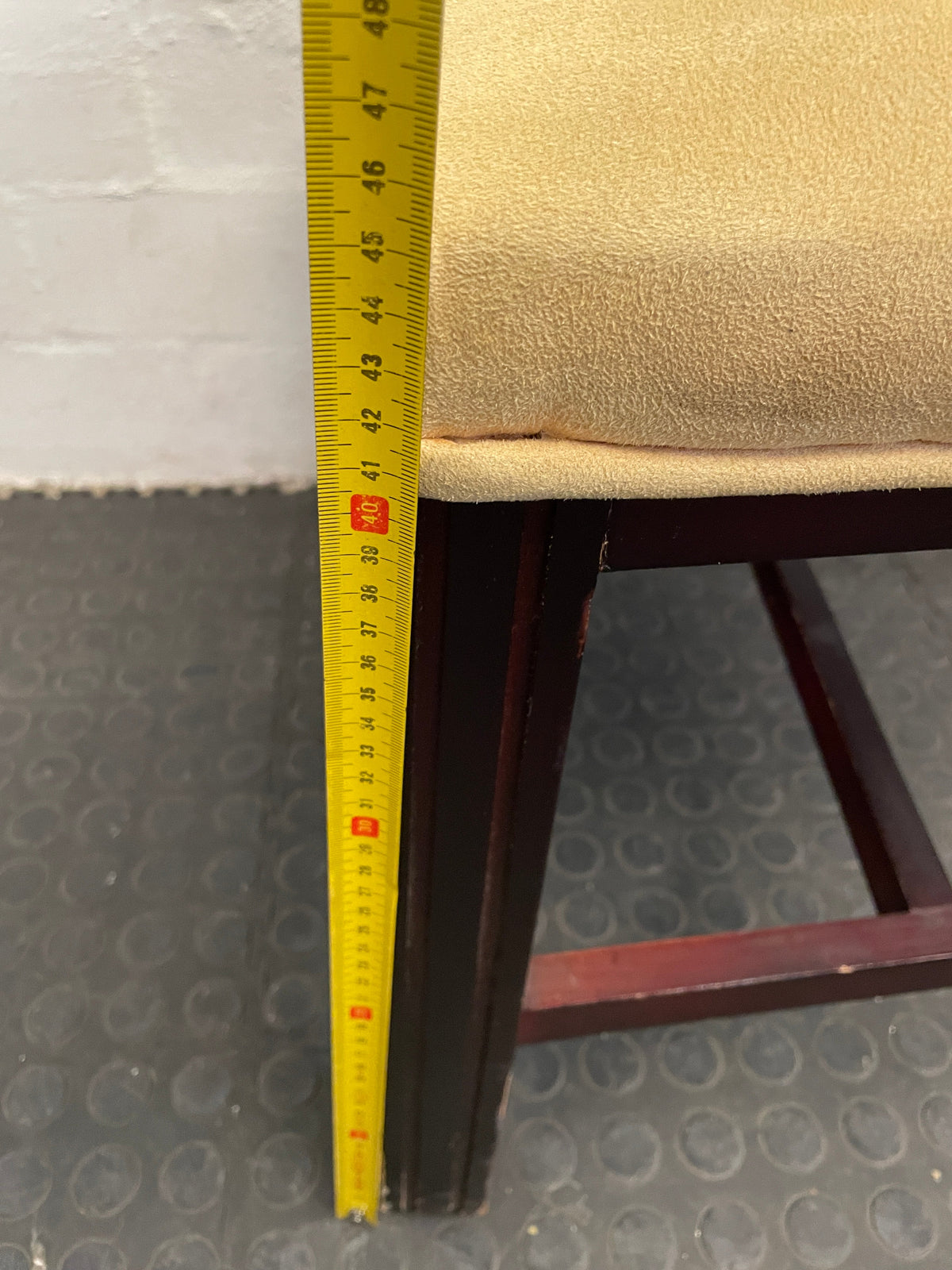 Suede Wooden Orange Material Dining Chair - PRICE DROP