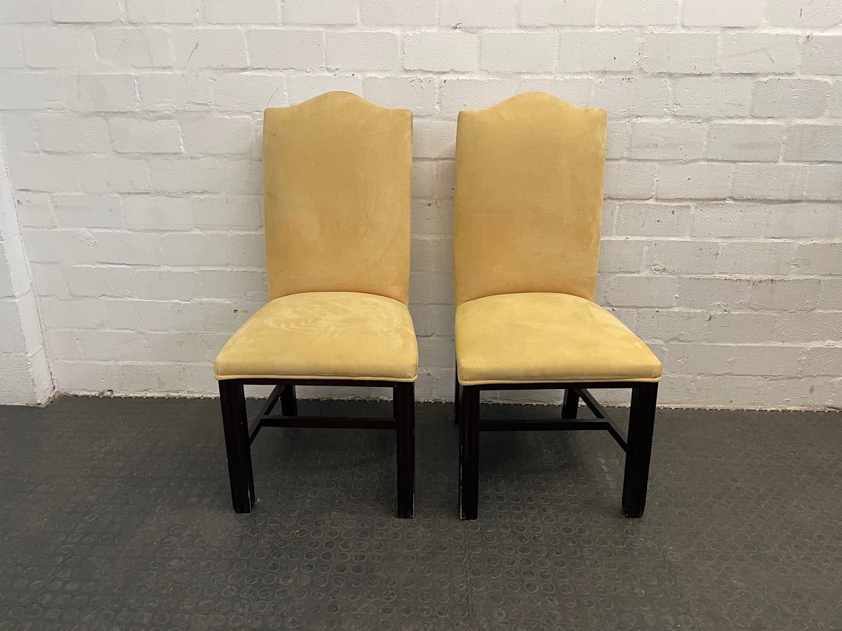 Suede Wooden Orange Material Dining Chair - PRICE DROP