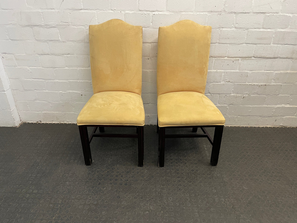 Suede Wooden Orange Material Dining Chair - PRICE DROP