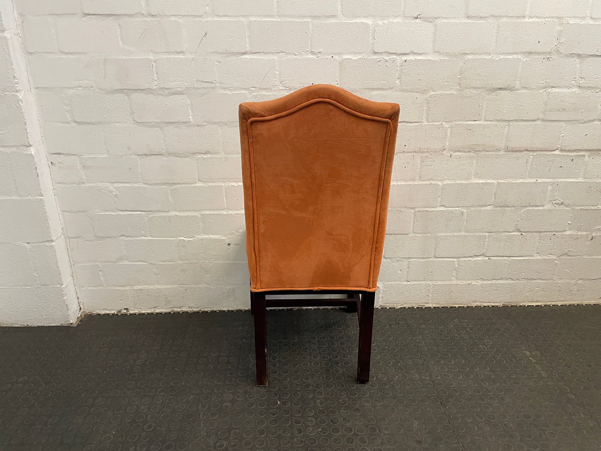 Suede Wooden Orange Material Dining Chair - PRICE DROP