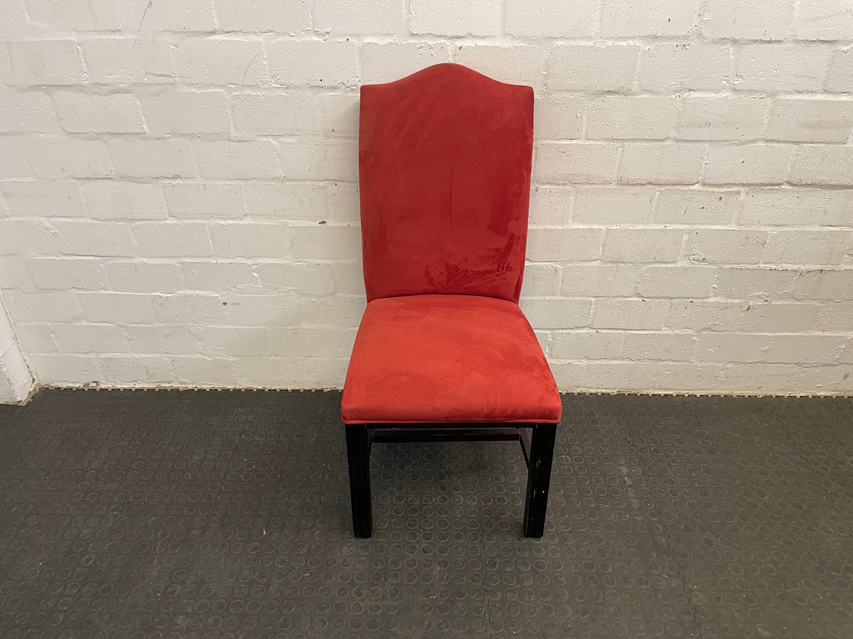 Suede Wooden Orange Material Dining Chair - PRICE DROP