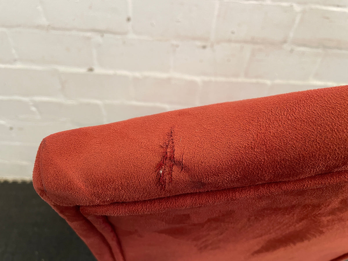 Suede Wooden Orange Material Dining Chair - PRICE DROP