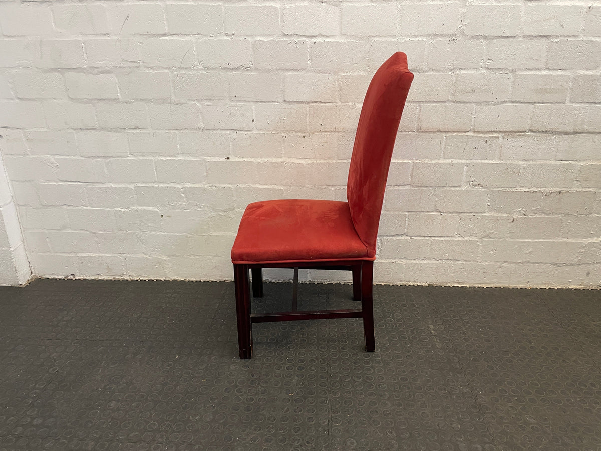 Suede Wooden Orange Material Dining Chair - PRICE DROP