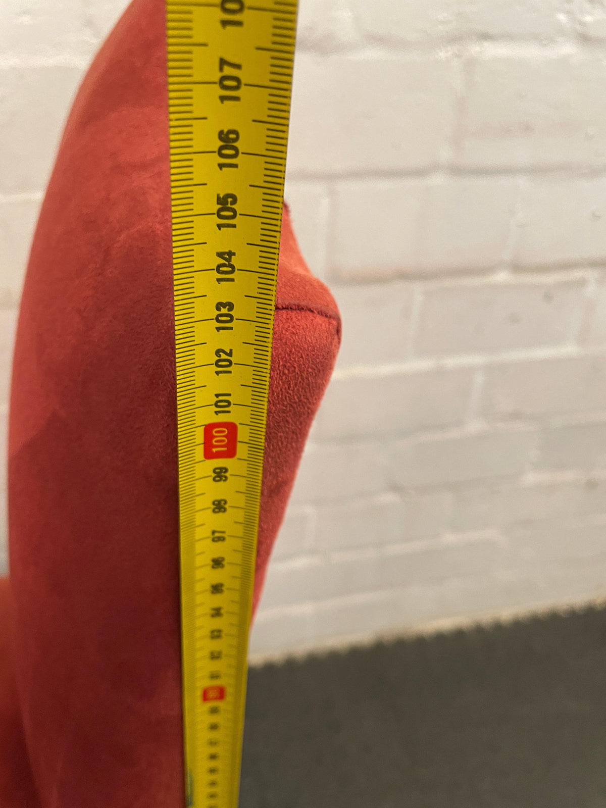 Suede Wooden Orange Material Dining Chair - PRICE DROP