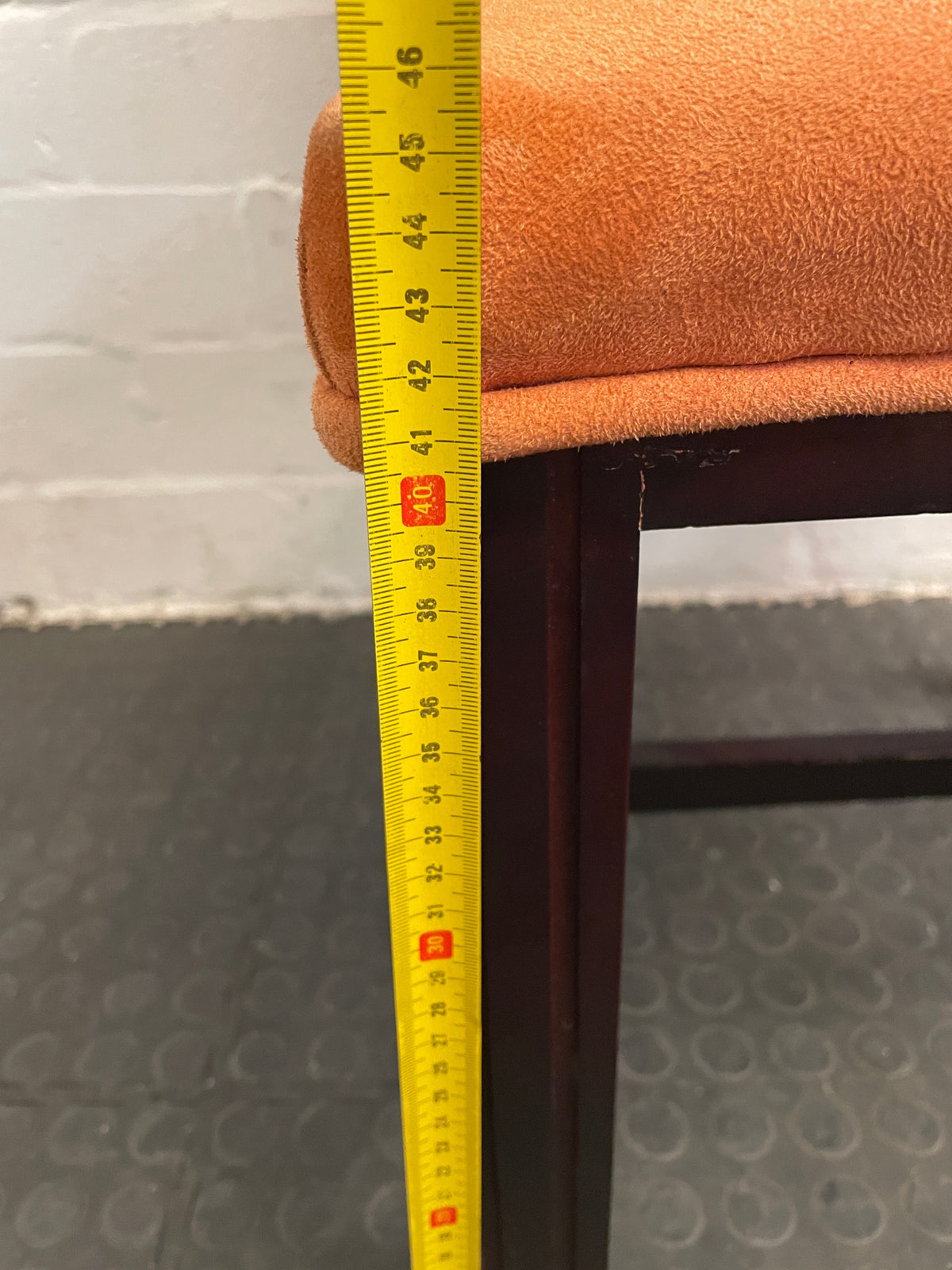 Suede Wooden Orange Material Dining Chair - PRICE DROP