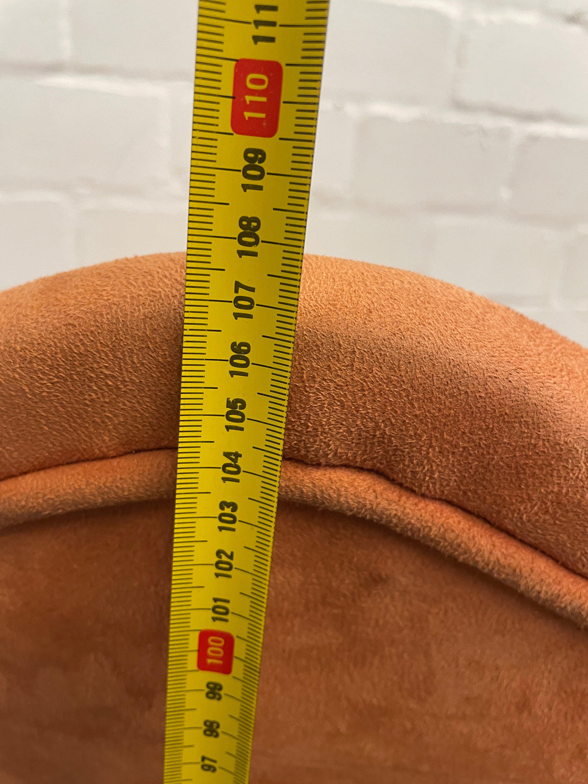 Suede Wooden Orange Material Dining Chair - PRICE DROP