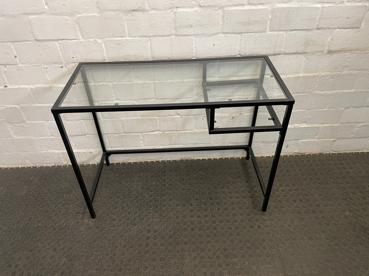 Metal Glass Top Desk - Missing small glass piece