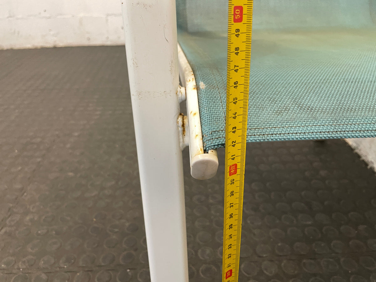 White Steel Frame Patio Chair