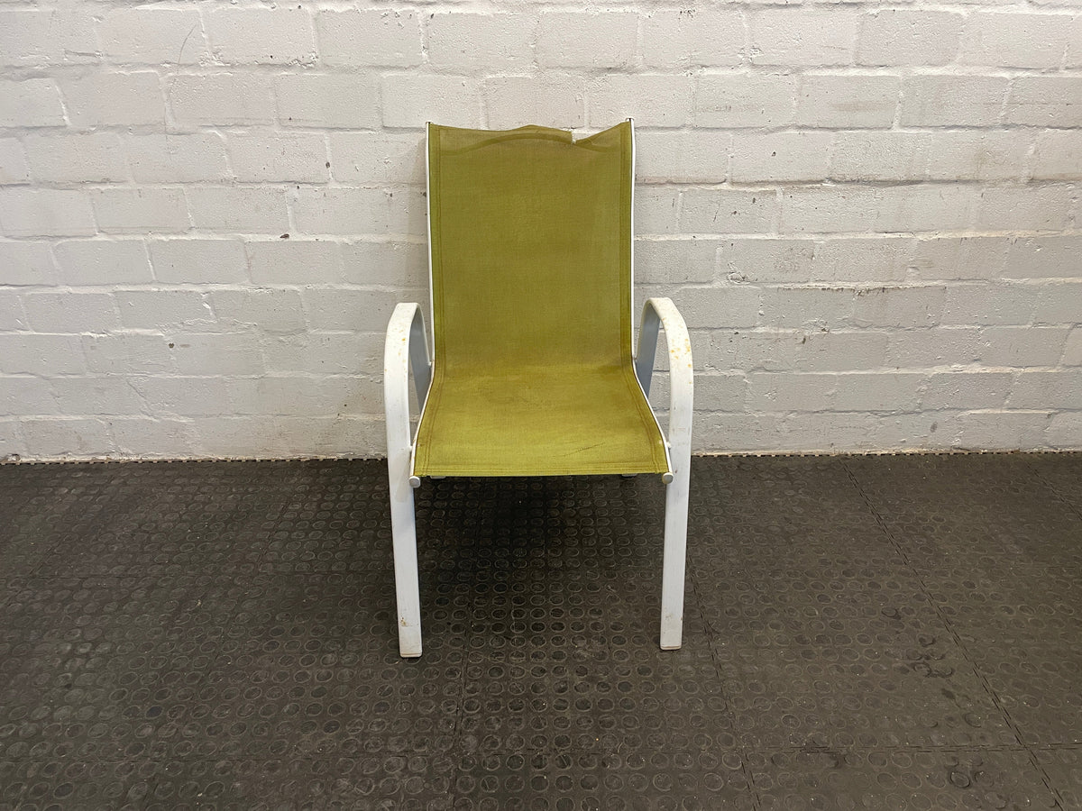 White Steel Frame Patio Chair