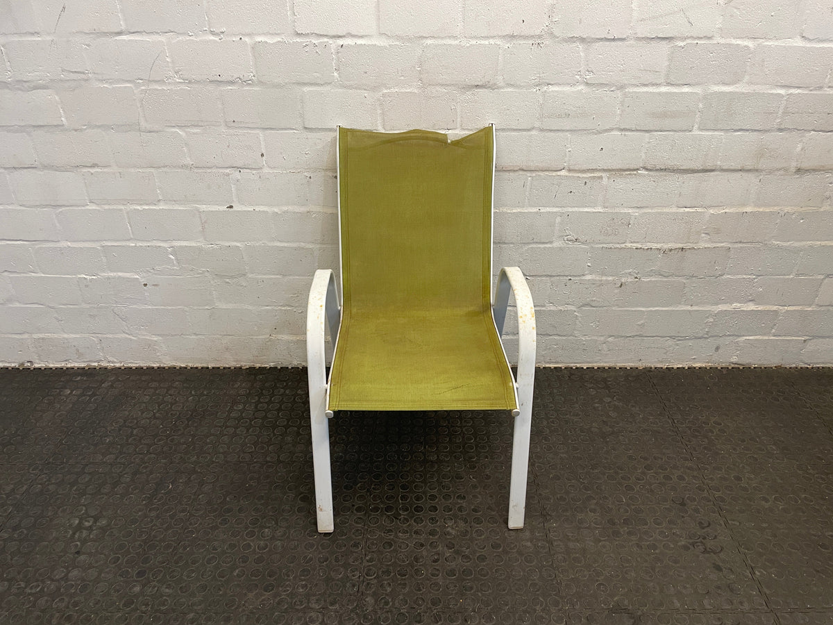 White Steel Frame Patio Chair