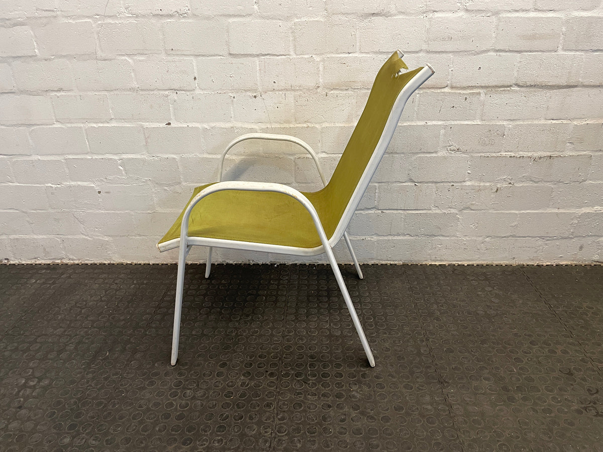 White Steel Frame Patio Chair