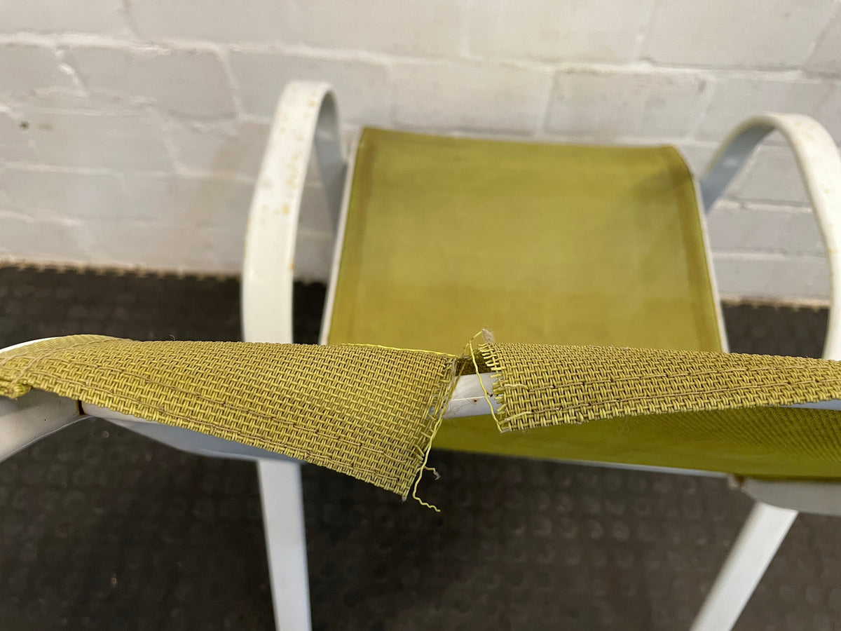 White Steel Frame Patio Chair