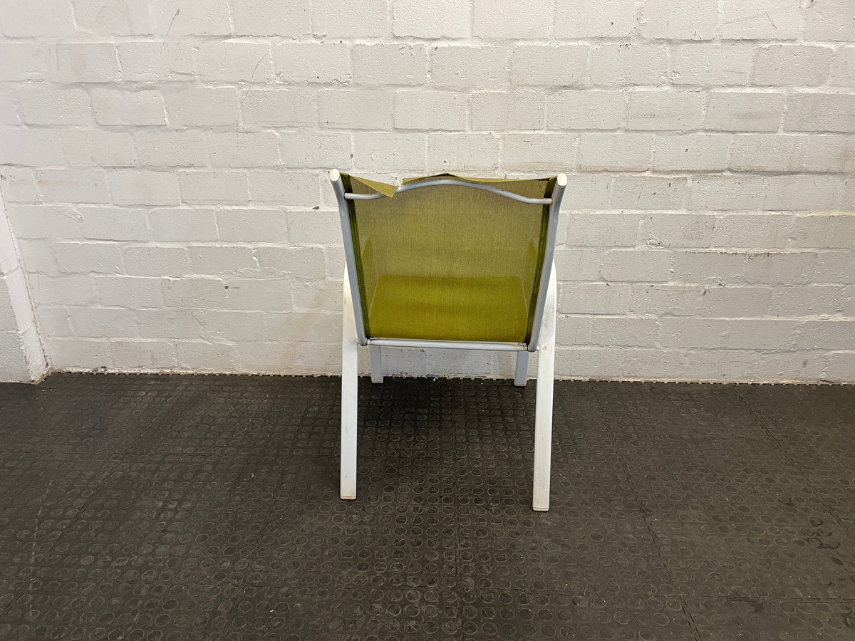 White Steel Frame Patio Chair
