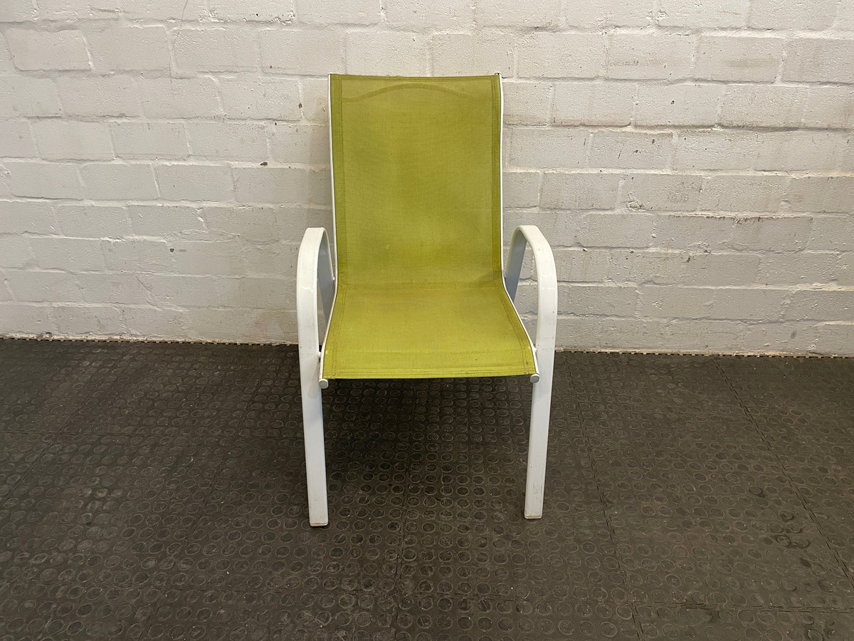 White Steel Frame Patio Chair