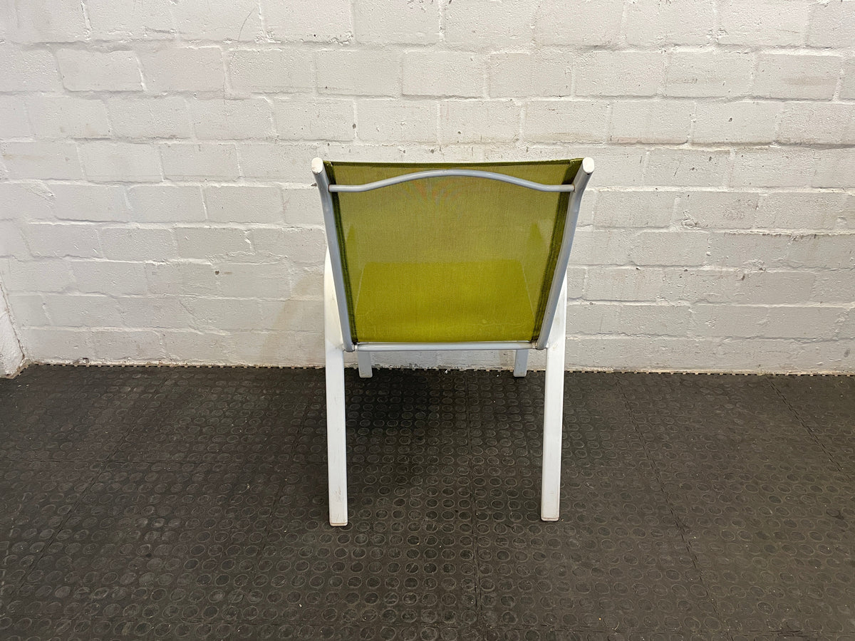 White Steel Frame Patio Chair