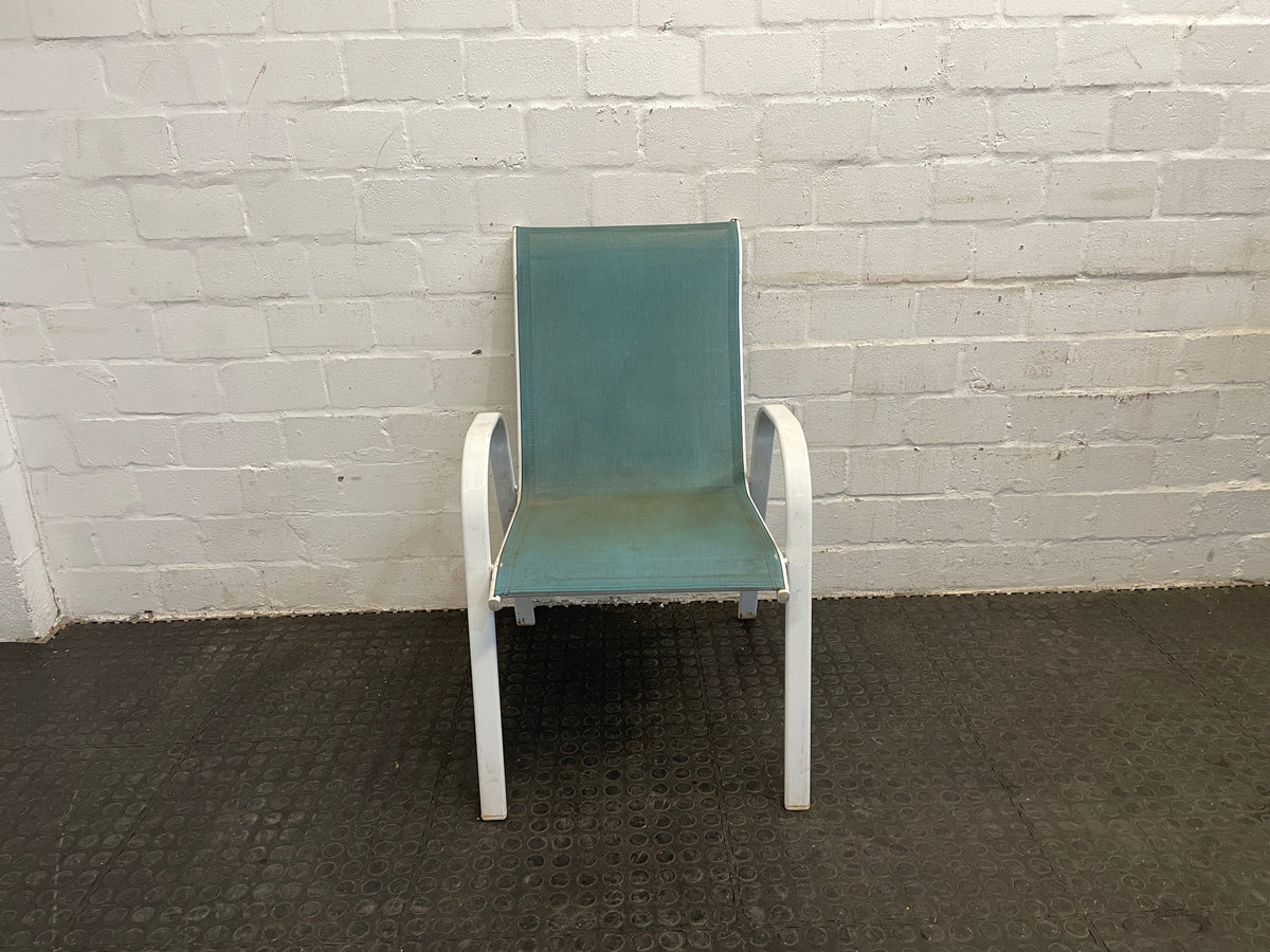 White Steel Frame Patio Chair