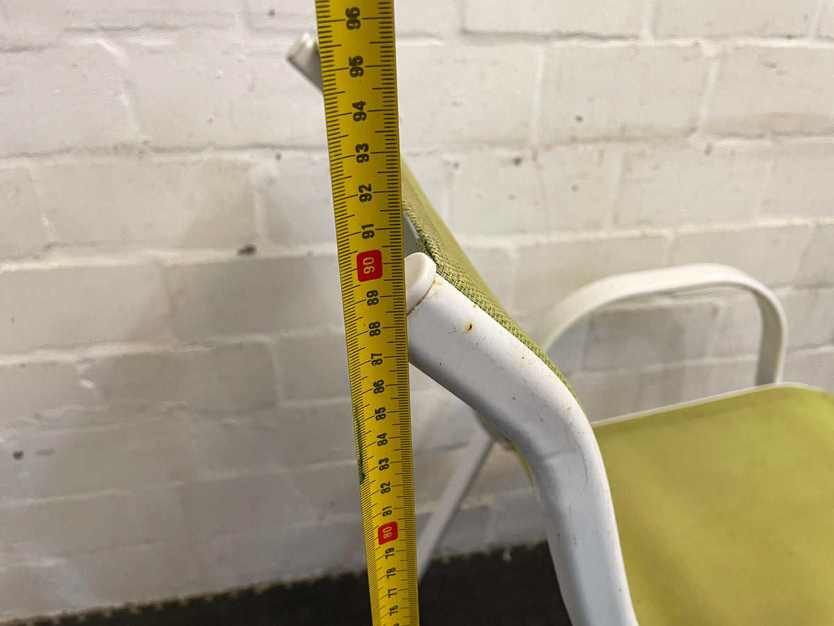 White Steel Frame Patio Chair