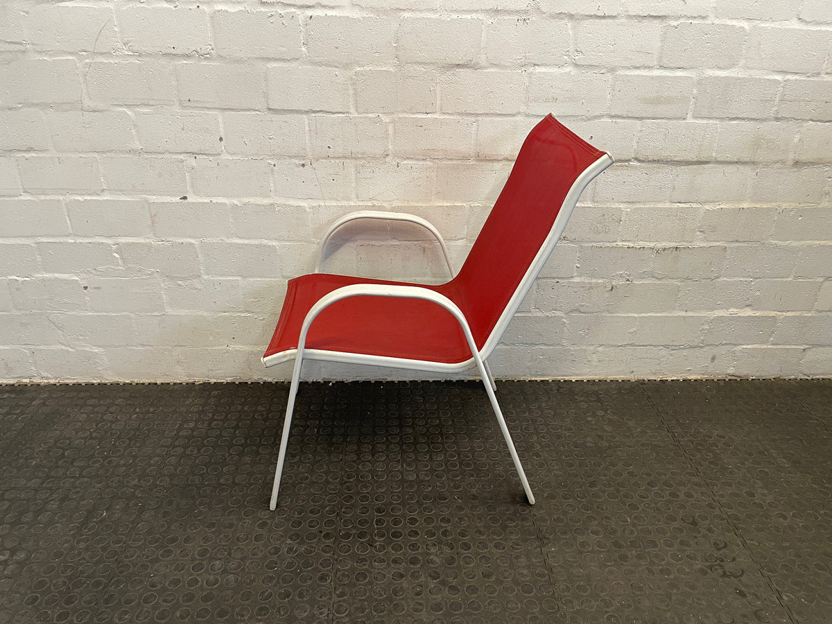 White Steel Frame Patio Chair