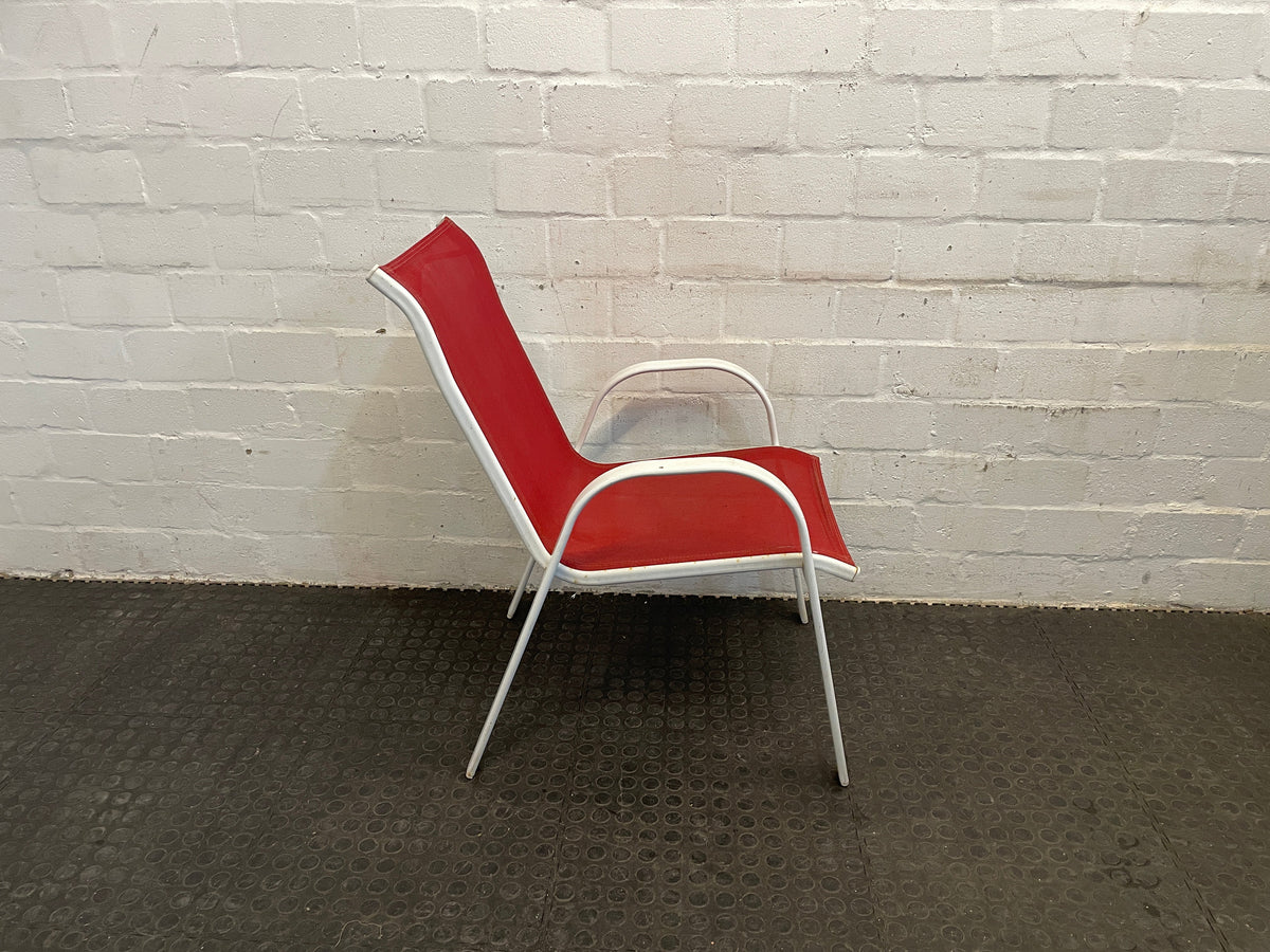 White Steel Frame Patio Chair