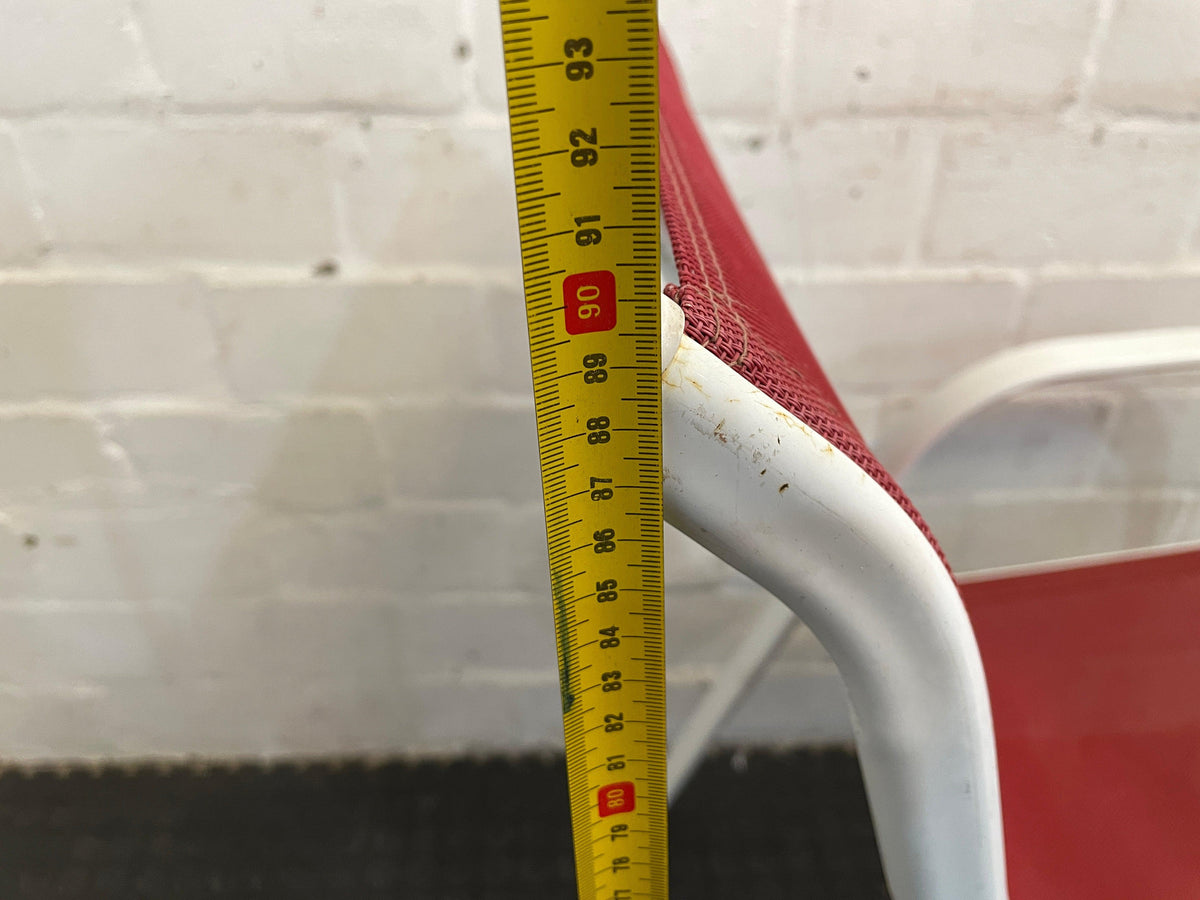 White Steel Frame Patio Chair